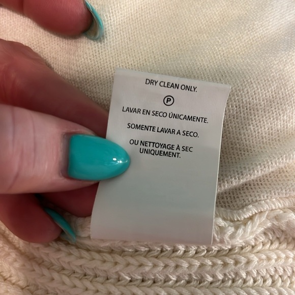 A/X Armani Exchange Sweater Jacket Faux Sherpa & Suede Cream Color Size Medium - Picture 10 of 10